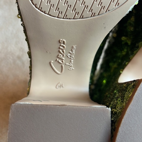 Circus by Sam Edelman Ilana Fashion green grinch sequin heel boot shoe 6.5 - Picture 9 of 11